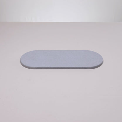 Bandeja Oval Absorvente para Pia 28cm x 11cm Cinza Pedra Diatomita - Lyor