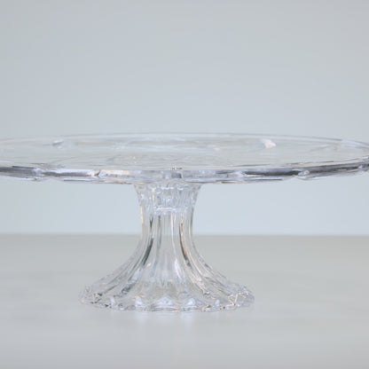 Prato para Bolo com Pé Deli Diamond 30cm x 9,5cm Vidro - Lyor