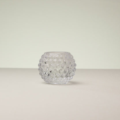 Porta Velas Bolhas 8cm x 8cm x 6cm Vidro - Lyor
