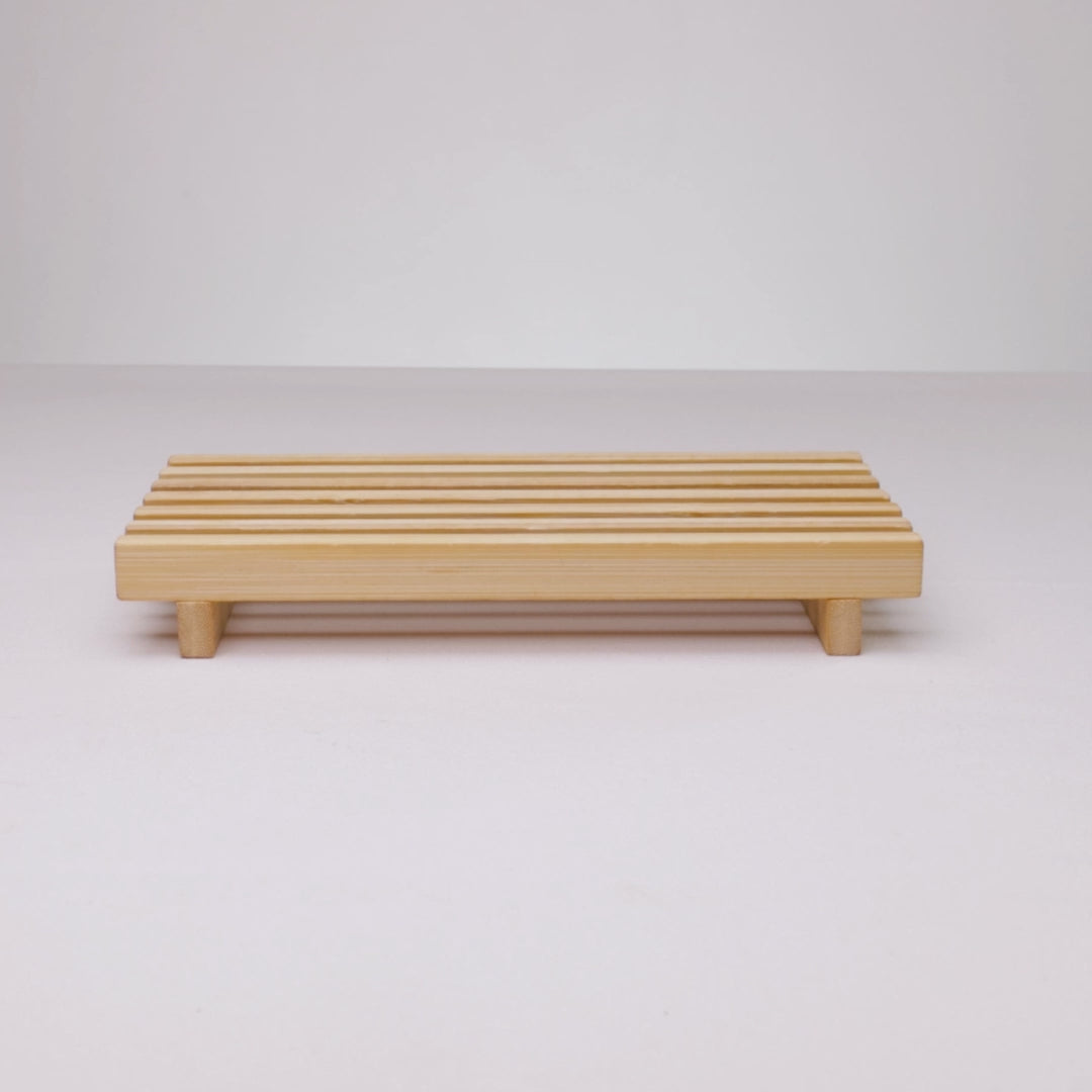 Bandeja com Pé Nature 21,5cm x 10cm x 3,5cm Bambu - Lyor
