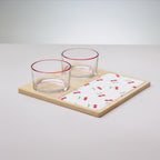 Conjunto 4 Peças para Servir Cherry 22cm x 22cm x 6cm Bambu - Lyor