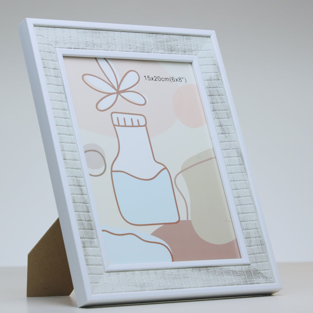 Porta-Retrato de Poliestireno Branco 15cm x 20cm - Lyor