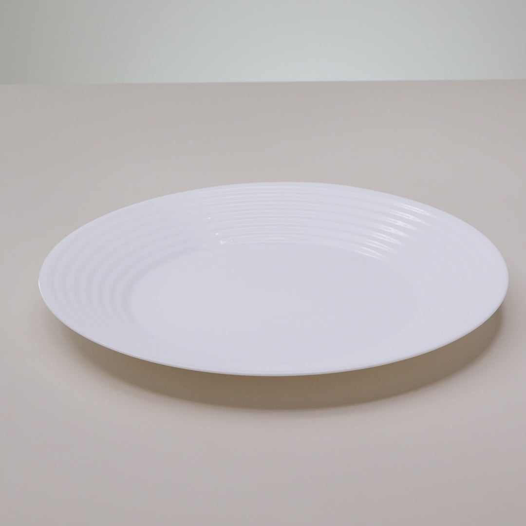 Prato Raso Mirage 25,5cm x 2,5cm Branco Opalino - Lyor