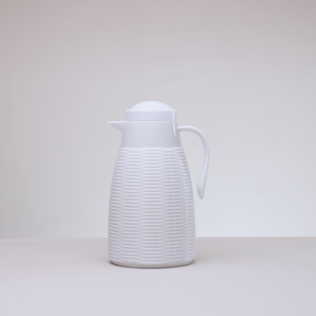 Garrafa Térmica 400ml Rattan Branco Plástico - Lyor