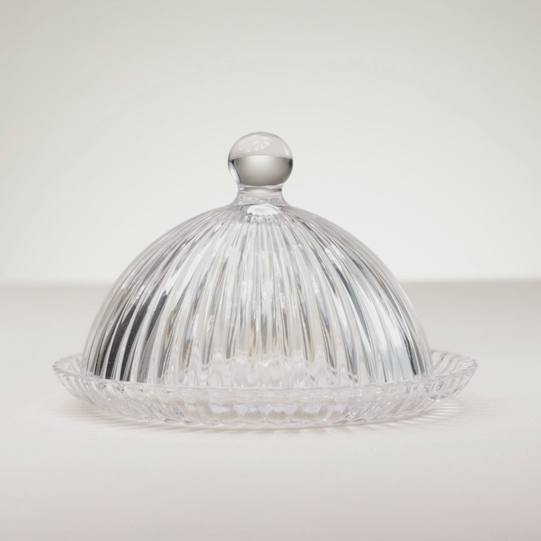 Prato para Doce com Tampa Renaissance 14,4cm x 14,4cm x 9,5cm Cristal - Lyor