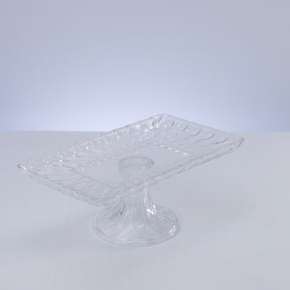 Travessa para Servir de Cristal Ecológico com Pé Diamond 30cm x 16,5cm x 12cm - Lyor