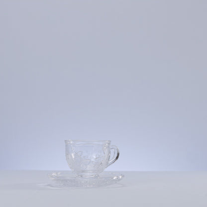 Xícara de Chá com Pires New Butterfly 180ml Cristal Ecológico - Lyor