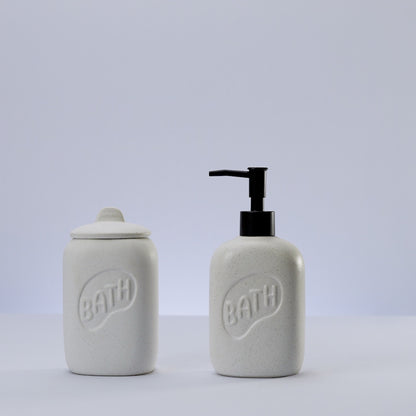 Conjunto 2 Peças para Banheiro de Cerâmica Letters Branco - Lyor
