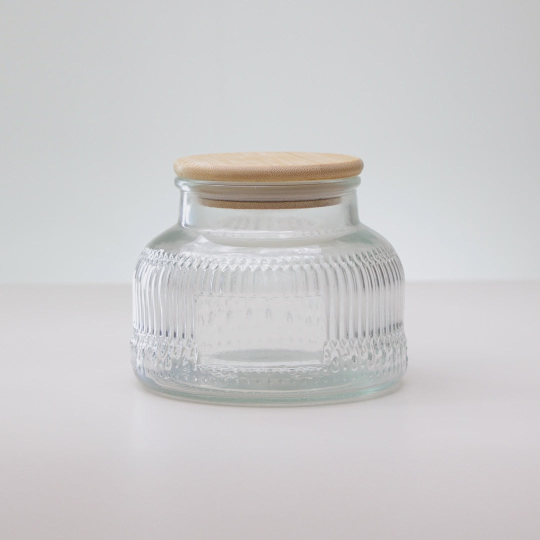 Pote com Tampa de Bambu Lumi 330ml Vidro - Lyor