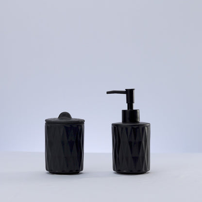 Conjunto 2 Peças para Banheiro de Cerâmica Deli Diamond Preto - Lyor