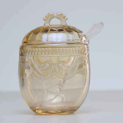 Açucareiro com Colher e Tampa Imperial 240ml Âmbar Metalizado Cristal Ecológico - Lyor