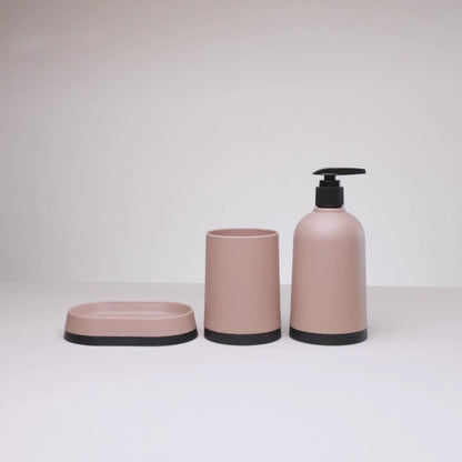 Conjunto 3 Peças para Banheiro Bege Plástico - Lyor