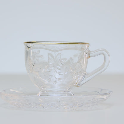 Xícara de Café com Pires New Butterfly com Fio de Ouro 80ml Cristal Ecológico - Lyor