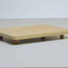 Bandeja Retangular com Pé Nature 20cm x 15cm x 2,5cm Bambu - Lyor