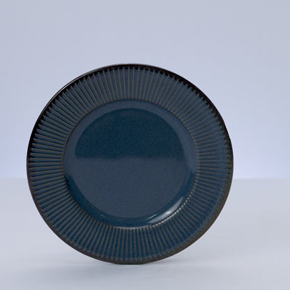 Prato Raso de Cerâmica Linear Azul - Lyor
