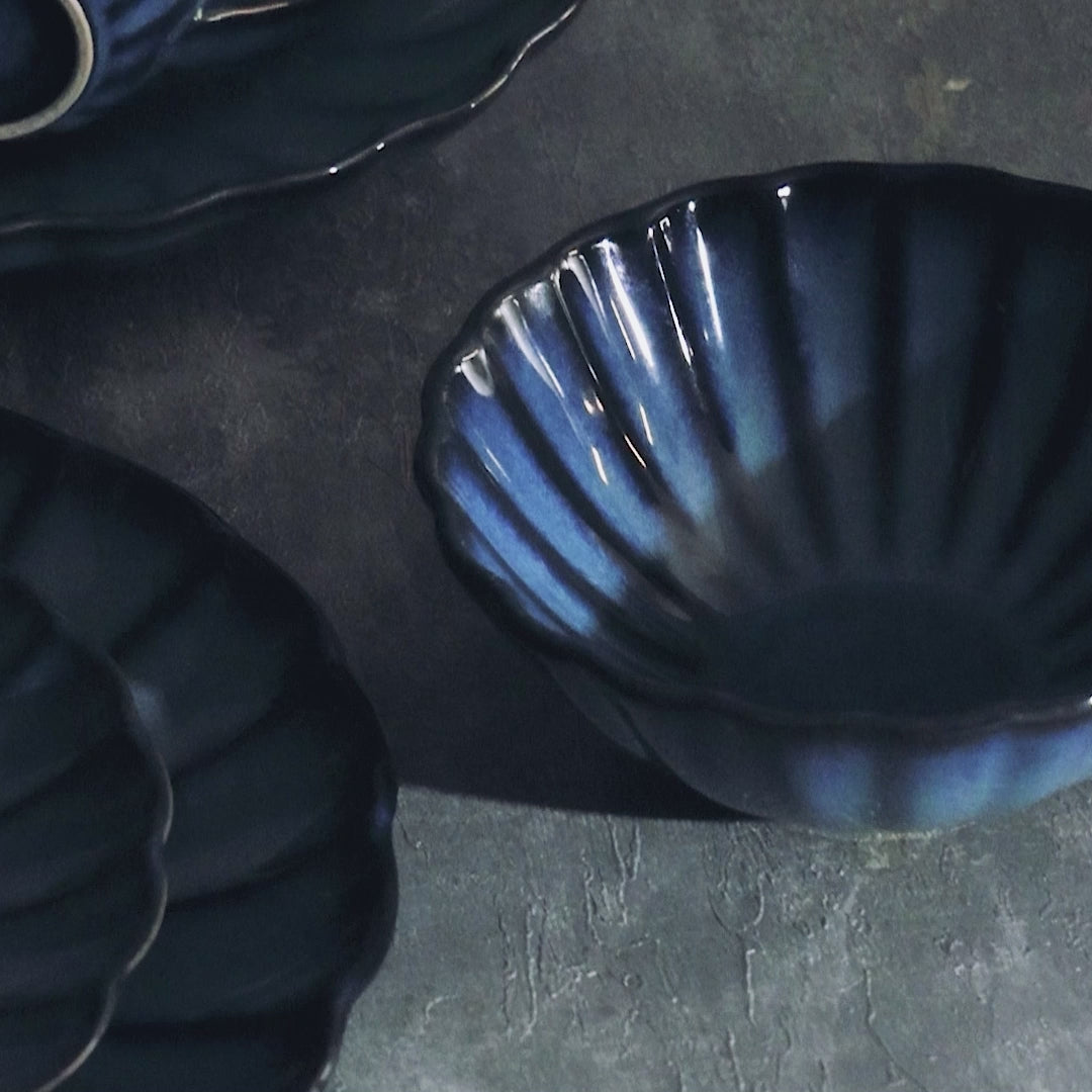 Caneca de Cerâmica Scallop Azul 420ml - Wolff