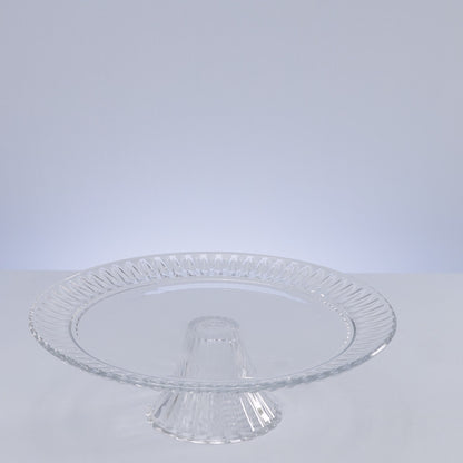 Prato para Bolo de Cristal com Pé Radial 31,5cm x 31,5cm x 10cm - Lyor