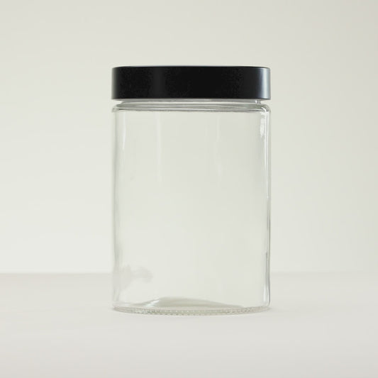 Pote com Tampa Preta com Visor Acrilíco 1,290L Vidro - Lyor