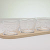 Conjunto 3 Bowls com Suporte de Bambu New Butterfly 25,5cm x 9cm x 6cm Cristal - Lyor