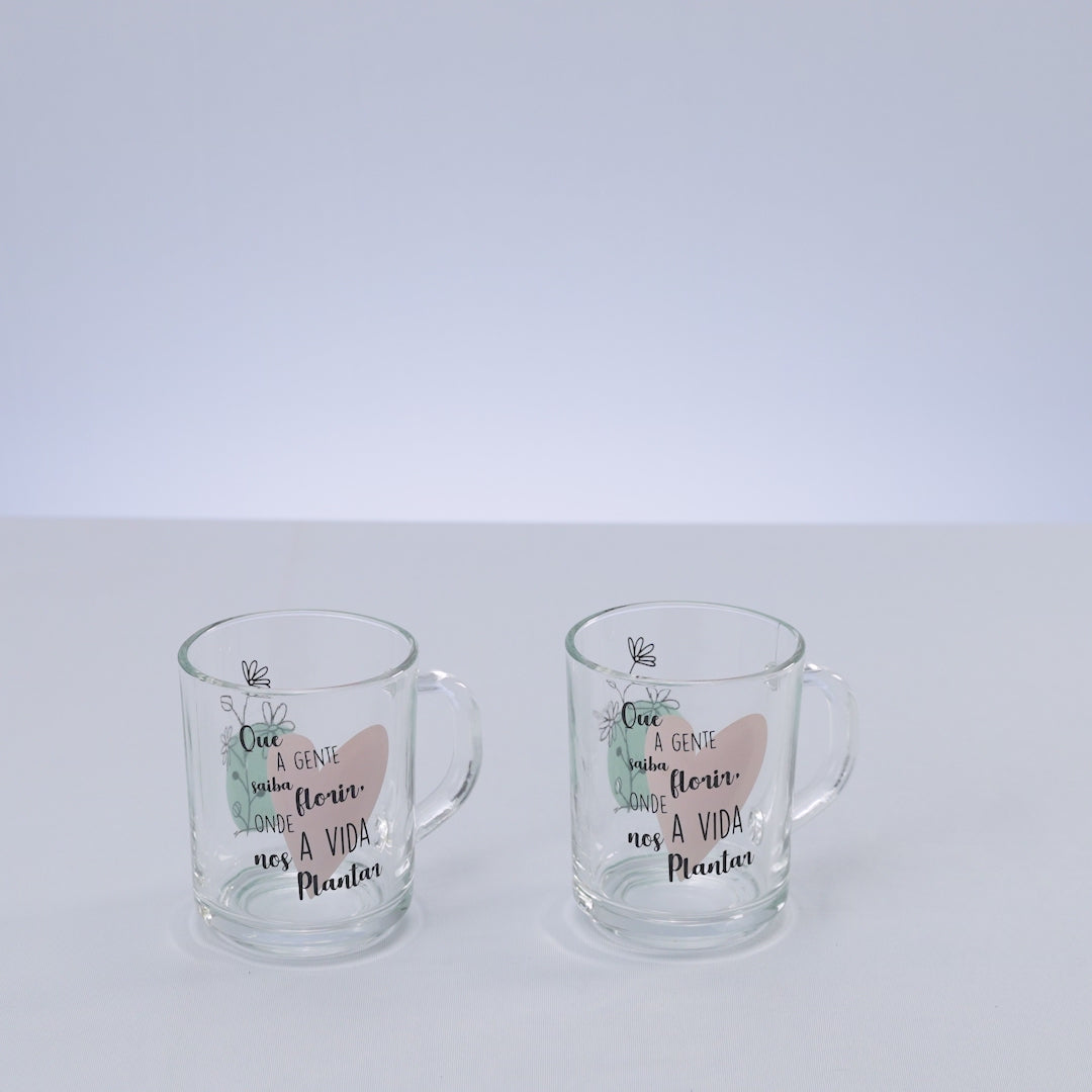 Conjunto 2 Canecas de Vidro Florir 220ml - Lyor