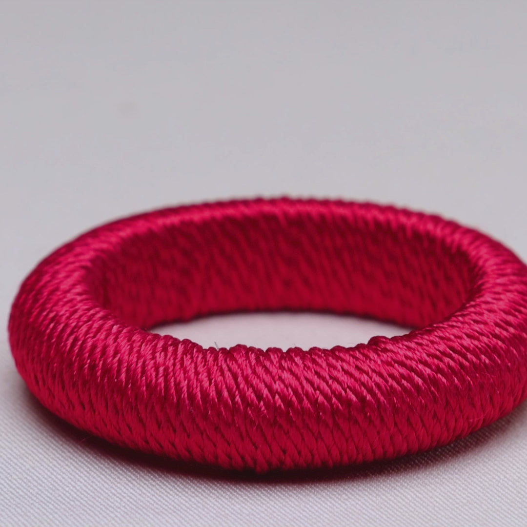 Conjunto 4 Anéis para Guardanapo Tressê Vermelho Plástico - Lyor