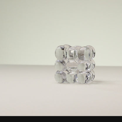 Porta Velas Bubble 6,5cm x 6,5cm x 6,5cm Vidro - Lyor