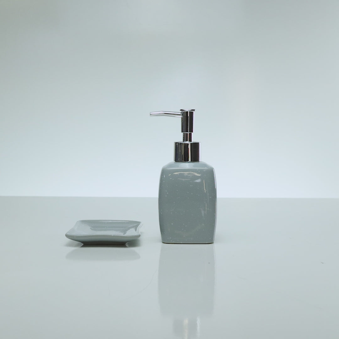 Conjunto 2 Peças para Banheiro de Cerâmica Speck Cinza - Lyor