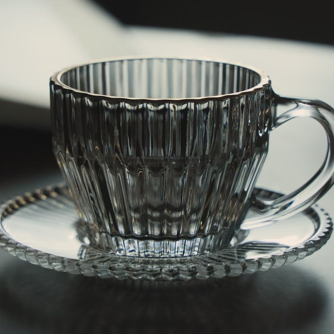 Conjunto 4 Xícaras de Café de Cristal com Fio de Ouro Império 110ml - Wolff