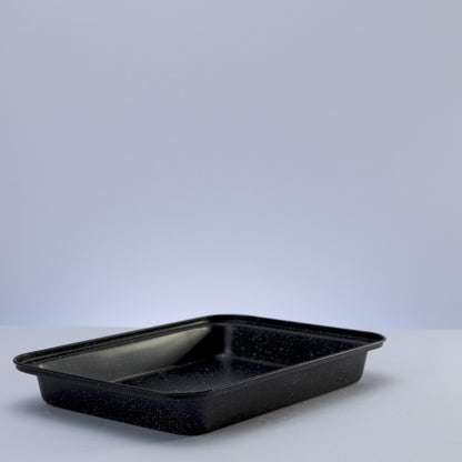 Assadeira Retangular Antiaderente de Aço Carbono Granilite Preta 37cm x 25cm x 5cm - Lyor