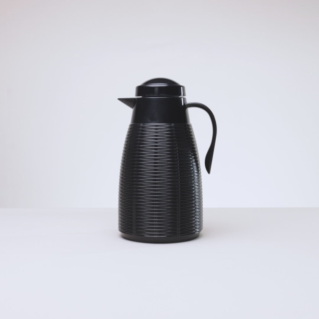 Garrafa Térmica 400ml Rattan Preto Plástico - Lyor