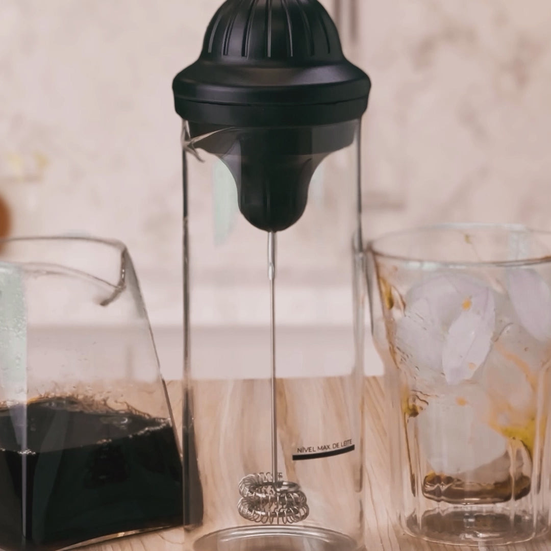 Mixer Multiuso com Copo de Vidro Borossilicato Preto 450ml - Wolff