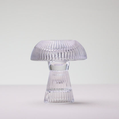 Castiçal Mushroom Lines 10cm x 10cm x 11cm Vidro - Lyor