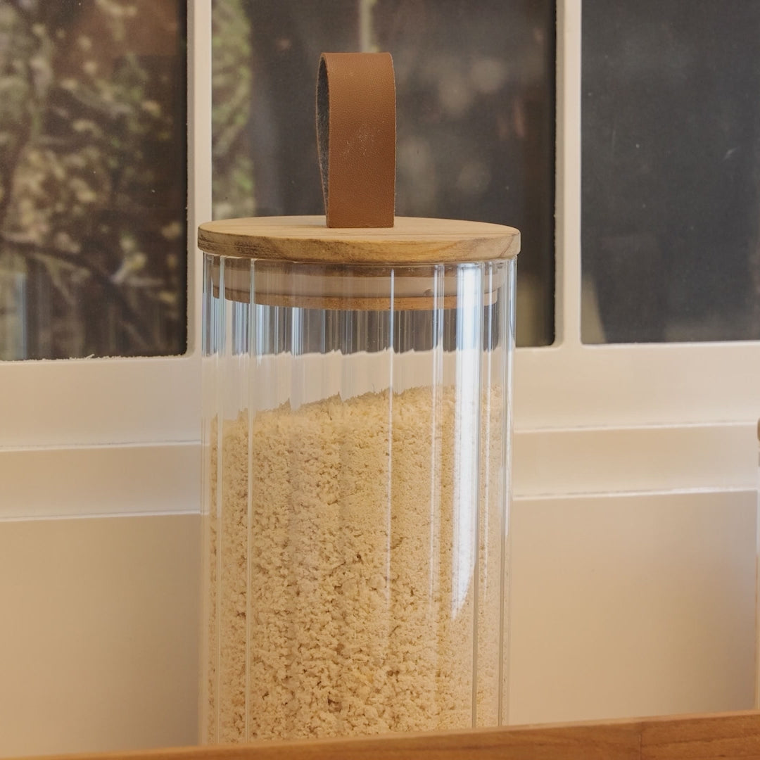 Porta Mantimento de Vidro Borossilicato  com Tampa de Acácia Classic 880ml - Wolff