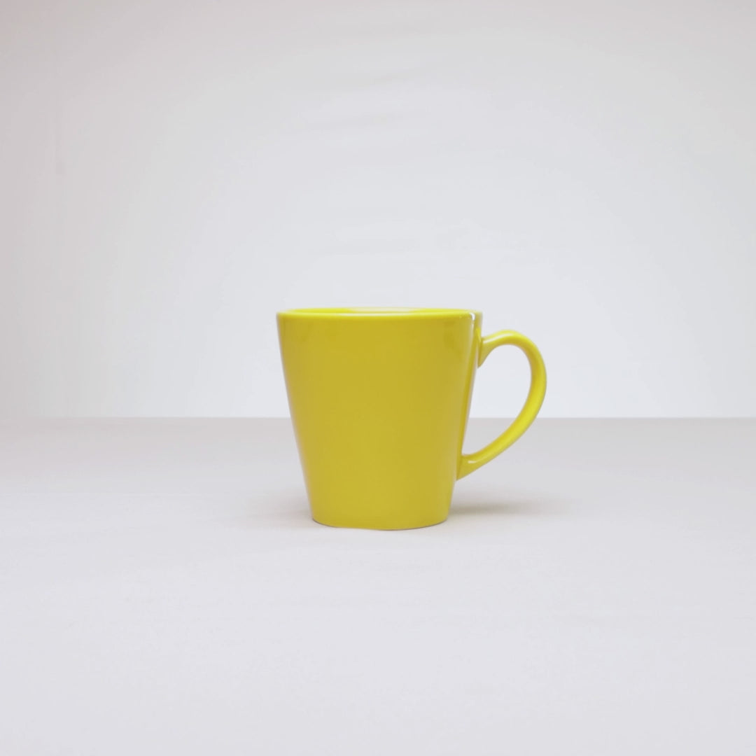 Caneca Siciliano 300ml Amarela Cerâmica - Lyor