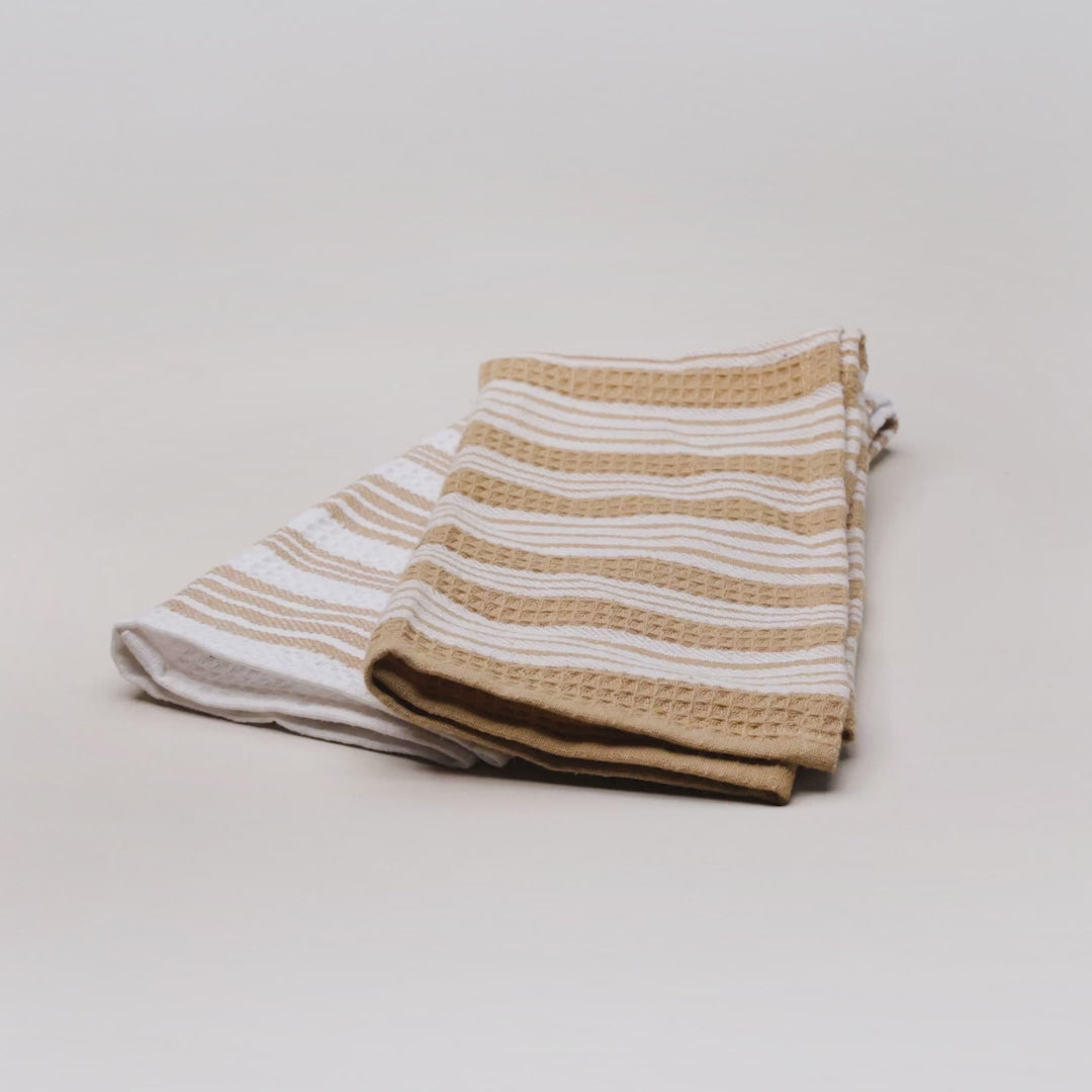 Conjunto 2 Panos de Prato Verona 60cm x 40cm Creme Algodão - Lyor