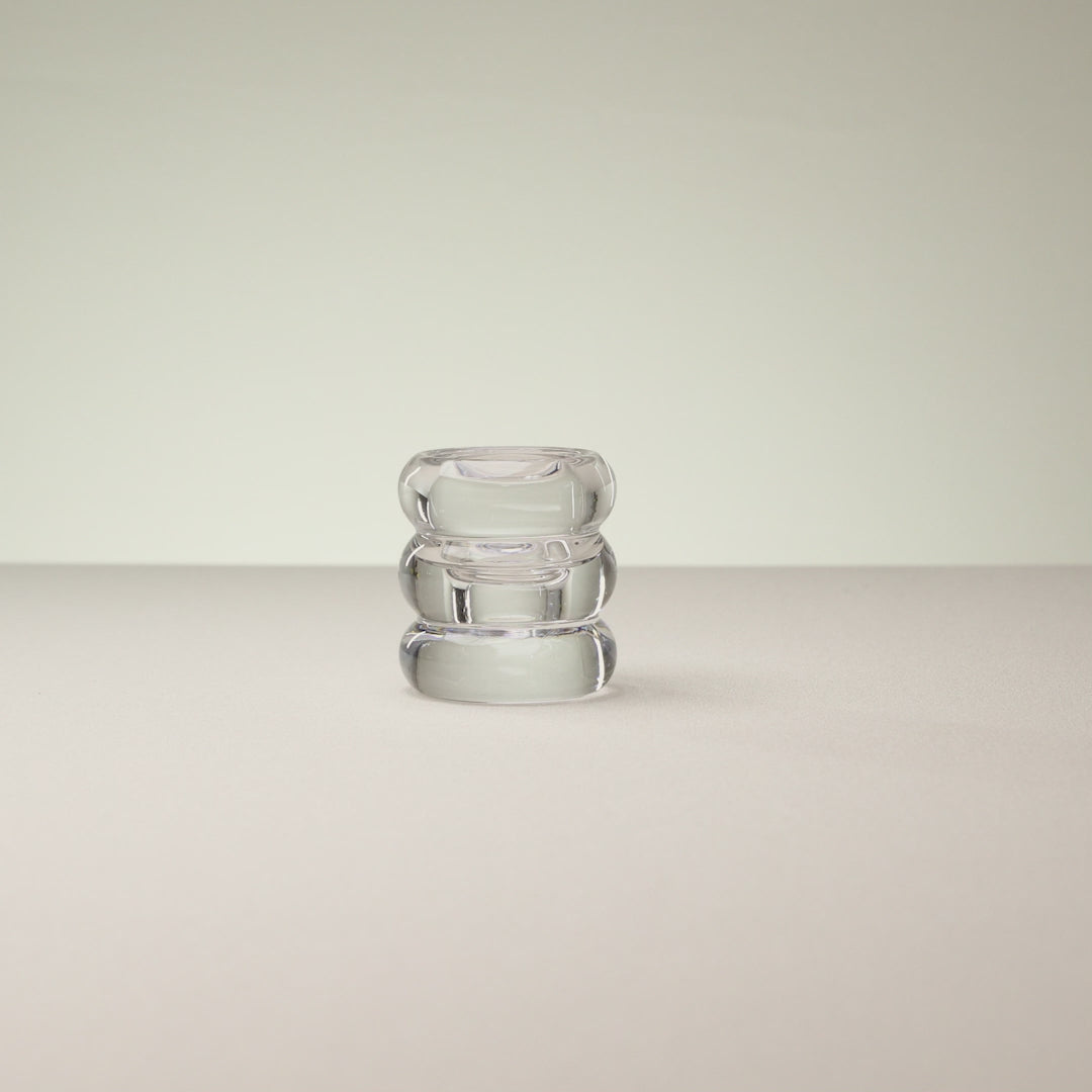 Porta Velas Elipse 6cm x 6cm x 6,5cm Vidro - Lyor