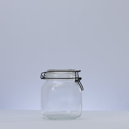 Pote Hermético de Vidro com Silicone e Clipe em Metal Vintage Preto 1L - Lyor