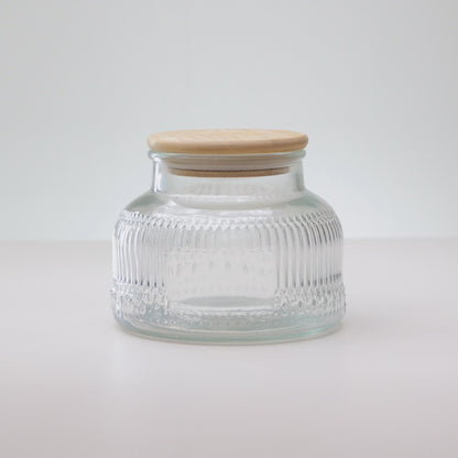 Pote com Tampa de Bambu Lumi 750ml Vidro - Lyor