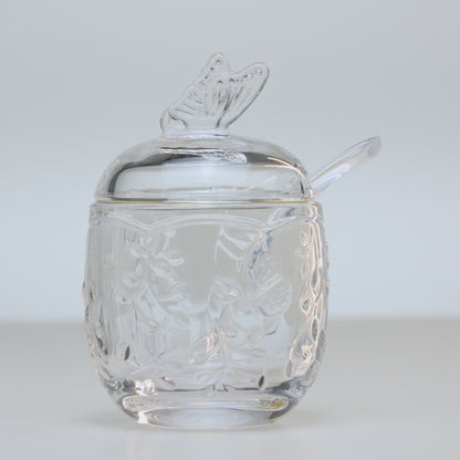 Açucareiro com Colher New Butterfly com Fio de Ouro 250ml Cristal Ecológico - Lyor