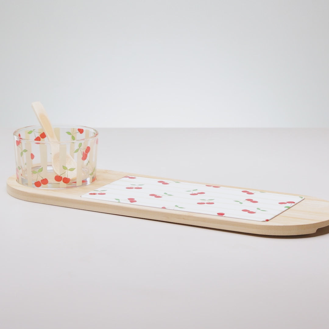 Conjunto 4 Peças para Servir Cherry 36cm x 12cm x 6cm Bambu - Lyor