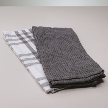 Conjunto 2 Panos de Prato  Verona 60cm x 40cm Cinza Escuro Algodão - Lyor