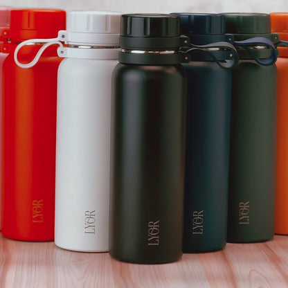 Garrafa Térmica de Aço Inox Explorer Preta 650ml - Lyor