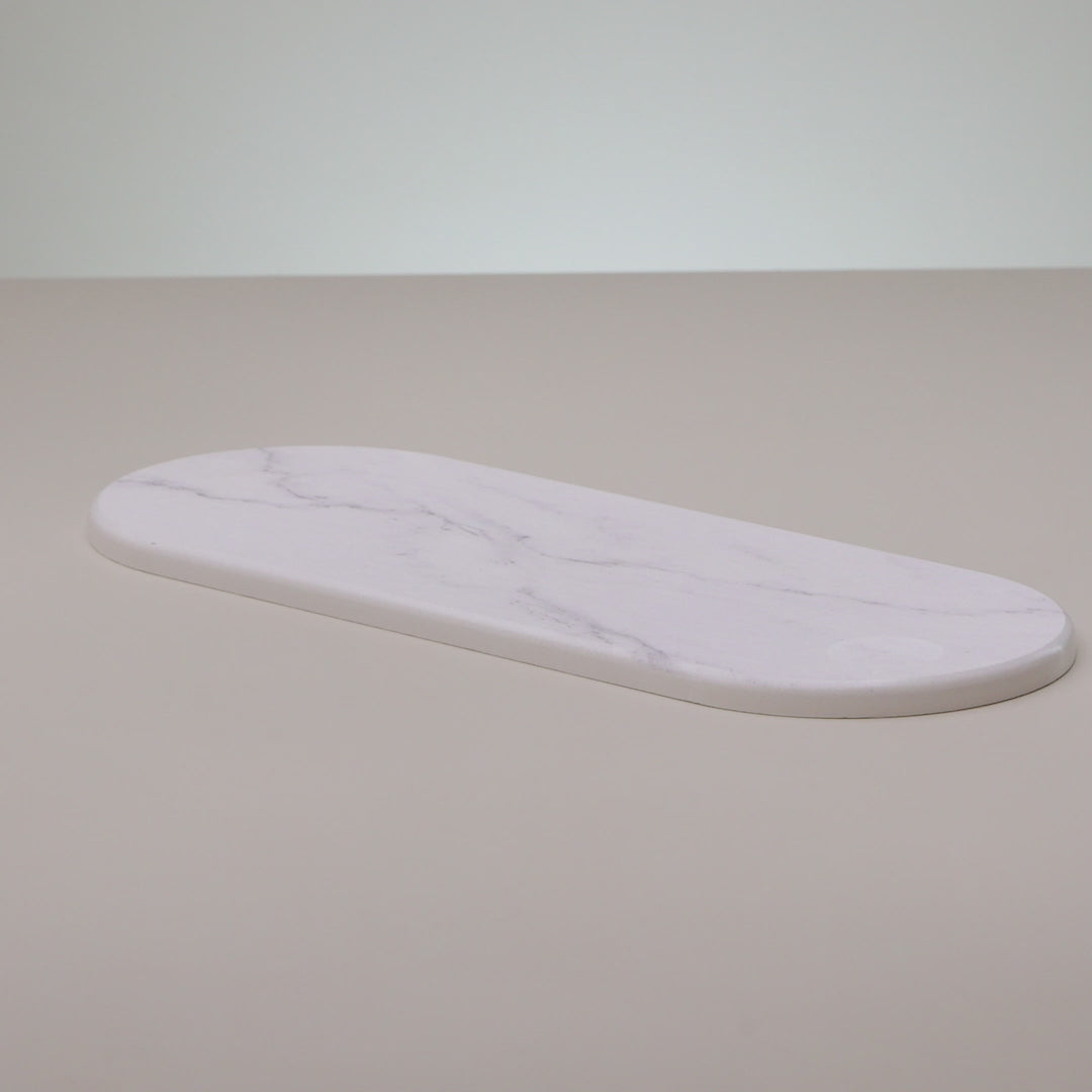 Bandeja Oval Absorvente para Pia Stone 28cm x 11cm Marmorizado Pedra Diatomita - Lyor