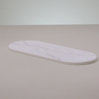 Bandeja Oval Absorvente para Pia Stone 28cm x 11cm Marmorizado Pedra Diatomita - Lyor