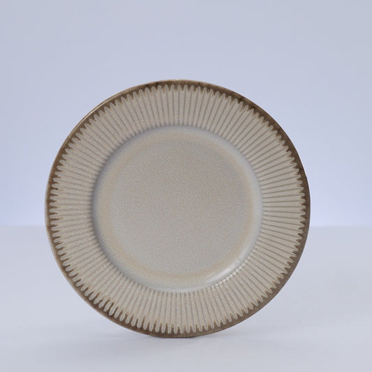 Prato Sobremesa Linear Cerâmica Branco - Lyor