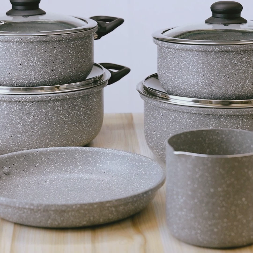 Panela de Indução em Alumínio Revestimento Cerâmico e Tampa de Vidro - Wolff