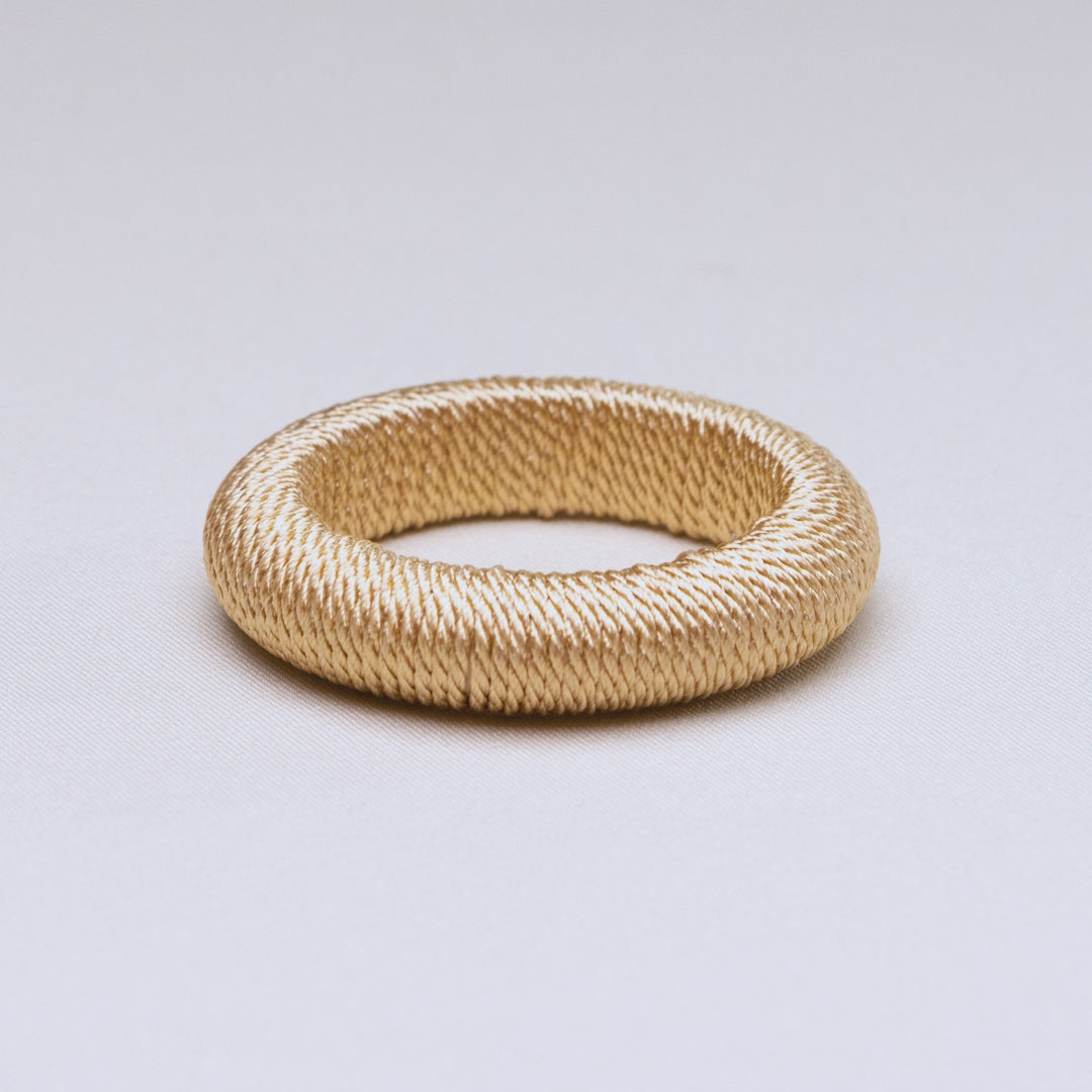 Conjunto 4 Anéis para Guardanapo Tressê Dourado Plástico - Lyor