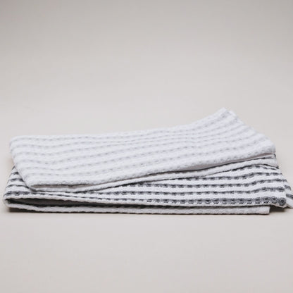 Conjunto 2 Panos de Prato  Verona 60cm x 40cm Cinza e Branco Algodão - Lyor