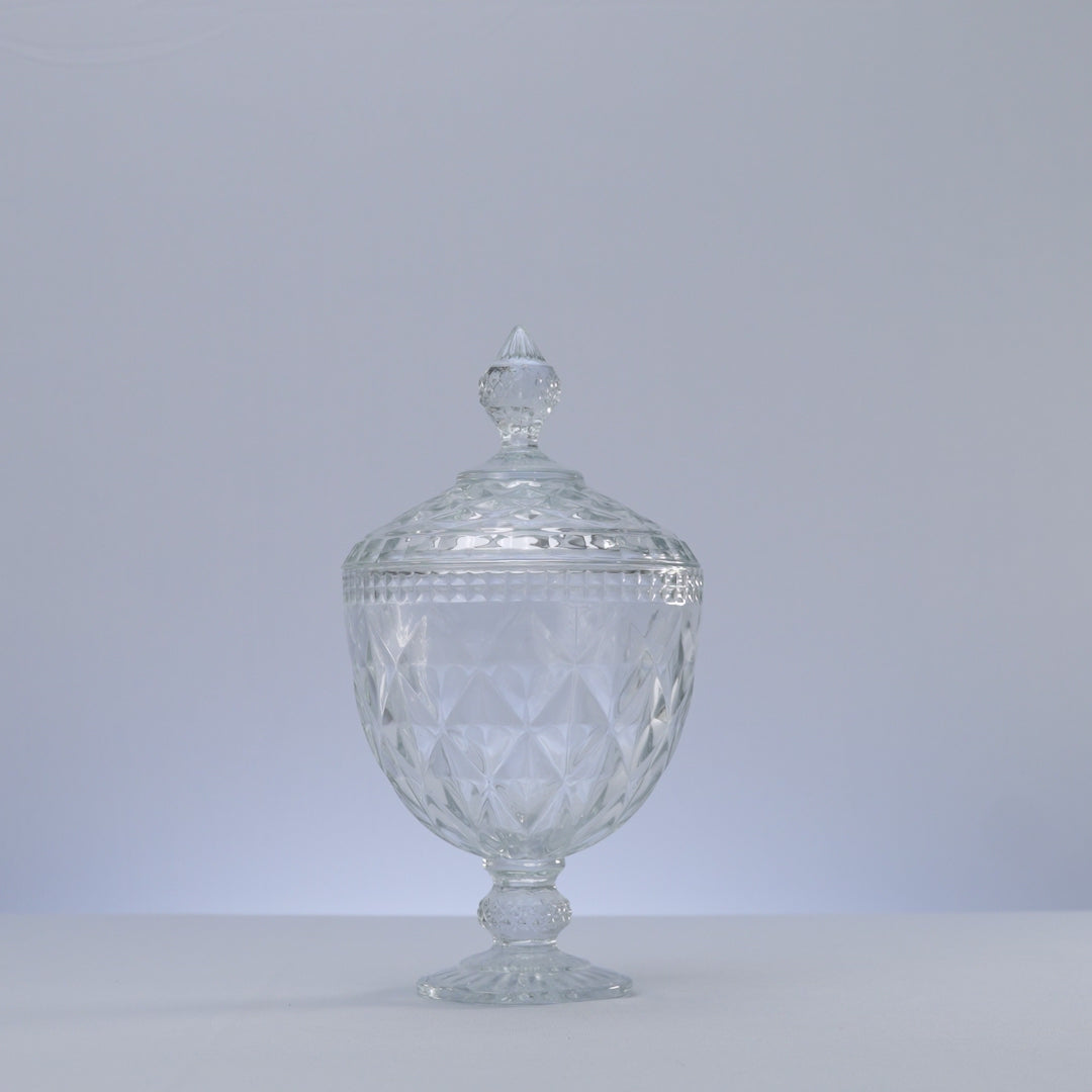 Potiche de Cristal com Pé Diamond - Lyor