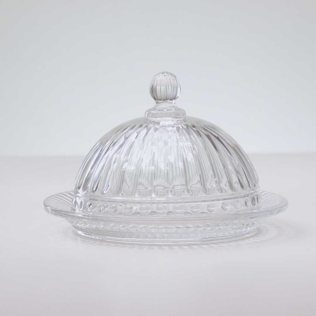 Prato para Doce com Tampa Empire 14,5cm x 14,5cm x 9,5cm Cristal - Lyor